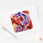 青ファンキー紫オレンジリザードゲッコ南西部 スクエアシール (封筒)