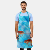 青ファンシーエビ エプロン (着用した状態)