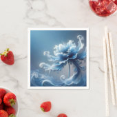 青ファンシーファンタジー花 スタンダードカクテルナプキン (インサイチュ)