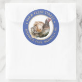 青ファンシー卵カートンラベルファーム生卵 ラウンドシール (バッグ)