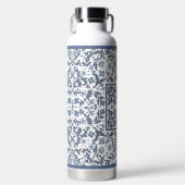 青ファンシー花柄 ウォーターボトル (正面)