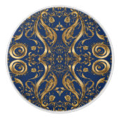 青ファンシー金ゴールド セラミックノブ (正面)