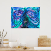 青ファンタジー水色 ポスター (キッチン)