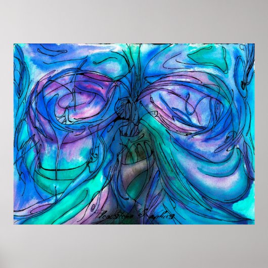 青ファンタジー水色 ポスター (正面)