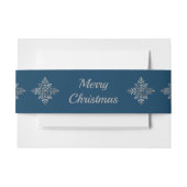 青フェイクいグレーのホイルの雪の結晶(ホイル実在ではない) 招待状ベリーバンド (正面例)