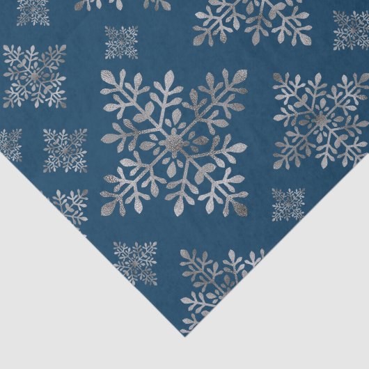 青フェイクいグレーのホイルの雪の結晶(ホイル実在ではない) 薄葉紙 (詳細)