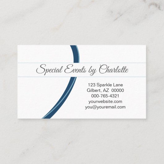 青フェイクグリッターとプロフェッショナルカスタム写真 名刺 (裏面)