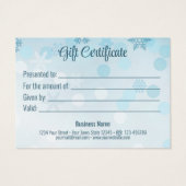 青フェイクグリッタークリスマスオーナメントギフトカード (裏面)