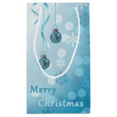 青フェイクグリッタークリスマスオーナメント スモールペーパーバッグ (裏面)