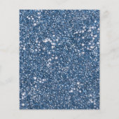 青フェイクグリッターテクスチャの外観とカスタム文字 チラシ (裏面)