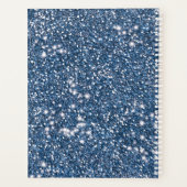 青フェイクグリッターテクスチャの外観とカスタム文字 プランナー手帳 (裏面)