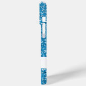 青フェイクグリッターパターンの外観と名前 Case-Mate iPhoneケース (裏面 / 左)