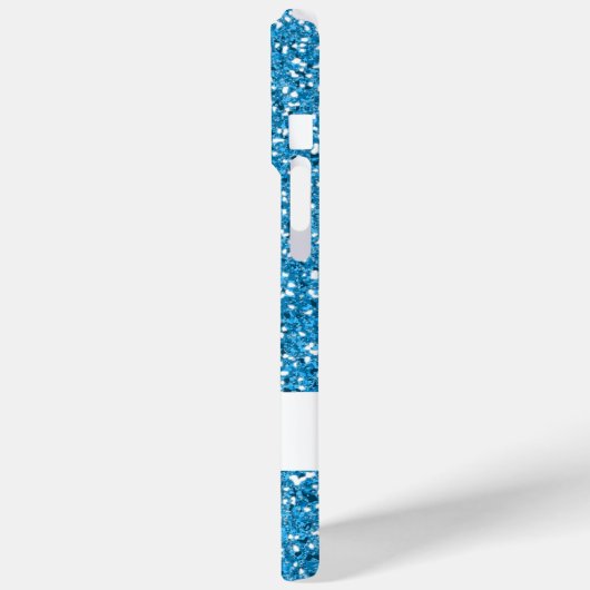 青フェイクグリッターパターンの外観と名前 Case-Mate iPhoneケース (裏面 / 左)