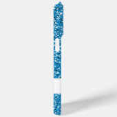 青フェイクグリッターパターンの外観と名前 Case-Mate iPhoneケース (裏面 / 右)