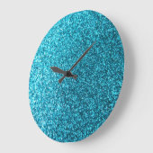 青フェイクグリッター ラージ壁時計 (傾斜)