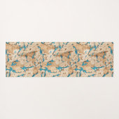 青フェイクターコイズ大理石インサート付きコルク ヨガマット (裏面(横))