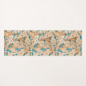 青フェイクターコイズ大理石インサート付きコルク ヨガマット (正面(横))