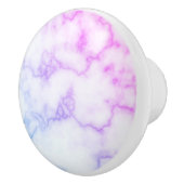 青フェイクピンクと紫の大理石 セラミックノブ (右)