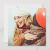 青フェイク大理石とフォトサプライズパーティー 招待状 (裏面)