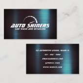 青フェイク色の金属光沢 名刺 (正面/裏面)