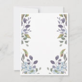 青フェミニンフローラ水色パーソナライズされた ノートカード (裏面)