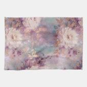 青フェミニン白金ゴールド紫フローラ キッチンタオル (横)