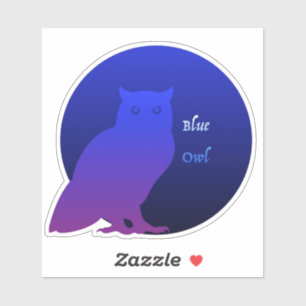 青フクロウのロゴシール シール