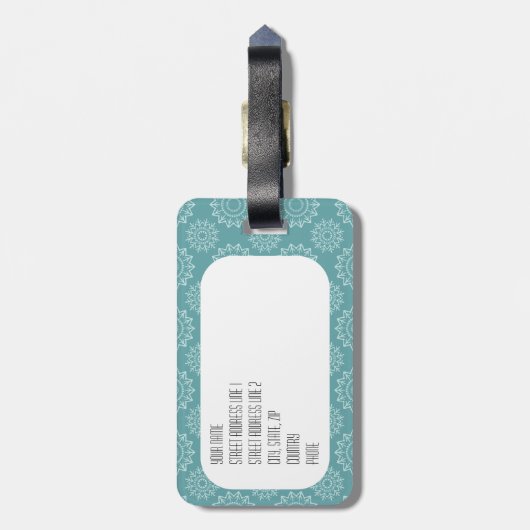 青フクロウカワイイ森の動物の手荷物タグ ラゲッジタグ (裏面縦)