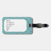 青フクロウカワイイ森の動物の手荷物タグ ラゲッジタグ (裏面横)