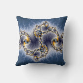 青フラクタルの芸術のジュリア クッション (裏面)