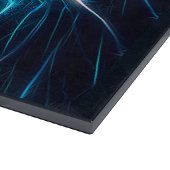 青フラクタルを描いたシャローム カッティングボード (角)
