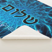 青フラクタルを描いたシャローム シェルパブランケット (3/4)