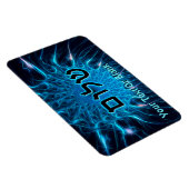 青フラクタルを描いたシャローム マグネット (右側)