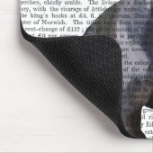 青フランスのいトップハットと口ひげ付きブルドッグ マウスパッド (コーナー)