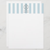 青フランスのと白のストライプモノグラム (正面/裏面)