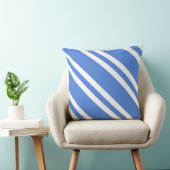 青フランスのと白のストライプ クッション (椅子)