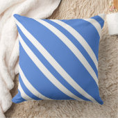 青フランスのと白のストライプ クッション (ブランケット)