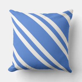 青フランスのと白のストライプ クッション