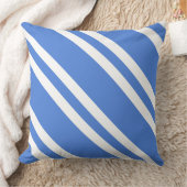 青フランスのと白のストライプ クッション (ブランケット)