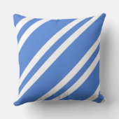 青フランスのと白のストライプ クッション (裏面)