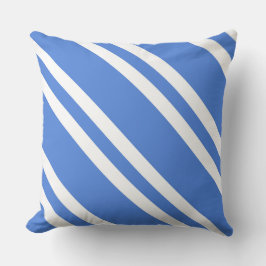 青フランスのと白のストライプ クッション