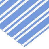 青フランスのと白のストライプ ショートテーブルランナー (コーナー)