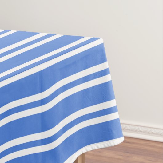 青フランスのと白のストライプ テーブルクロス (インサイチュ)