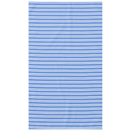 青フランスのと白のストライプ テーブルクロス (正面)