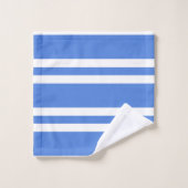 青フランスのと白のストライプ バスタオルセット (ウォッシュタオル)