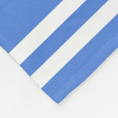 青フランスのと白のストライプ フリースブランケット (角)