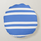 青フランスのと白のストライプ ラウンドクッション (裏面)