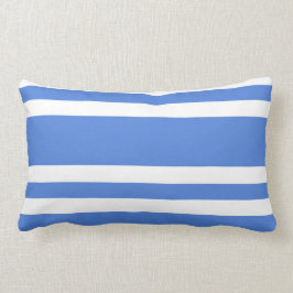 青フランスのと白のストライプ ランバークッション