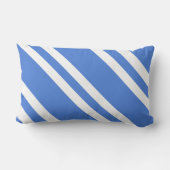 青フランスのと白のストライプ ランバークッション (裏面)