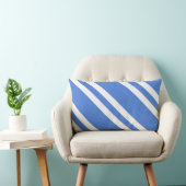 青フランスのと白のストライプ ランバークッション (椅子)